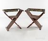 Pair of Walnut Savonarola Chairs