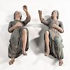 Pair of Polychrome Carved Figures