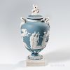Wedgwood Blue Jasper Apotheosis of Homer Vase and Cover