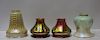 Lot of 4 Antique Art Glass Shades.