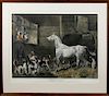 Large Equestrian Lithograph "Left at Home"