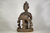 Yoruba Female Sculpture with Bowl and Four Figures 22"