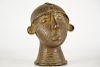 Tikar Bronze Head with Facial Striation 5"