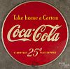 Coca-Cola double-sided round tin sign, mid 20th c., 13'' dia.