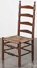 American maple ladderback side chair, ca. 1800, probably New Jersey.
