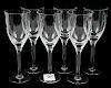 Six Lalique Angel Wing Flute Champagne Glasses