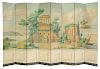 Classical Paint Decorated Eight Panel Screen