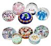 Group of Ten Murano Style Paperweights