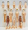 21 Fred T. Laughorn Peg Wooden Dolls