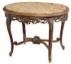 Provincial Louis XV Style Marble Top Low Table