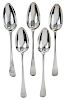 Set Five Hester Bateman English Silver Spoons