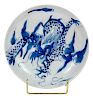 Chinese Blue and White Dragon Plate