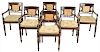 Set Six Colonial Style Classical Armchairs