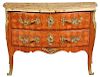 Louis XV Style Parquetry Marble Top Commode
