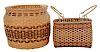 Two Cherokee Oak Split Baskets