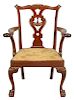 New York Chippendale Carved Mahogany Armchair