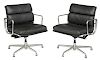 Pair Eames Soft Pad Group Management Chairs