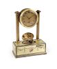 A Swiss silver & enamel singing bird box with clock