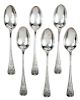 Six Faberg‚ Russian Silver Spoons