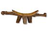 Hand Carved Figural Tanzanian Headrest 30" in Length