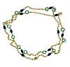 18K Gold Pearl Colored Stone Necklace