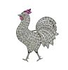 Antique Platinum Diamond Ruby Rooster Brooch Pin 