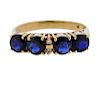 14k Gold Blue Stone Diamond Ring 