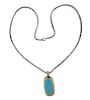 David Yurman 18k Gold Silver Turquoise Pendant Necklace
