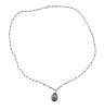 18K Gold Diamond Pearl Drop Pendant Necklace