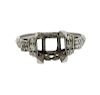 Art Deco Platinum Diamond Engagement Mounting Ring