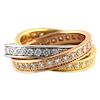 Cartier Trinity 18K Tri-Gold Diamond Ring