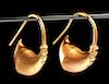 Published East Greek Gold Boat Shaped Earrings - 15.8 g