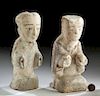Lot of 2 Chinese Han Dynasty Pottery Female Attendants
