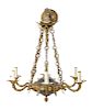 An Empire Style Brass and Tôle Chandelier