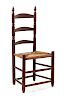 A Primitive Style Ladder Back Side Chair