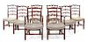A Set of Eight Chippendale Style Mahogany Dining Chairs 