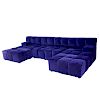 6 pc Modern Velvet Sectional Sofa