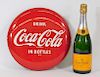 Drink Coca-Cola In Bottles Button Advertising Sign