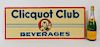 Cliquot Club Embossed Tin Advertising Soda Sign