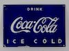 Coca-Cola Blue Porcelain Advertising Soda Sign
