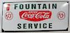 Coca-Cola Tin Fountain Service 10 Cent Sign