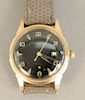 Paul Breguette date master automatic 10 karat gold filled with black face. 34mm.