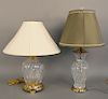 Two Waterford crystal lamps. ht. 23 in. and 28 1/2 in,