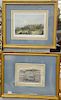 Four hand colored lithographs, three published by Jeune and Almini to include "View from lake View House", "Cor State and Washington ...