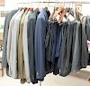 Group of mens clothing to include seven sports jackets and suit jackets along with eight pants to include Paul Stuart and Ermenegild...