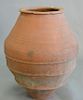Large Earthenware urn, small rim chips, ht. 29 in., full dia. 24 in.