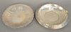 Two sterling silver dishes. dia. 9 1/2" x 10", 22.8 troy ounces.