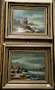 Set of four framed oil paintings to include Jacob Nowograder (B. 1936), oil on canvas, house, signed lower left, Nowograder label on back, Pair of Joh