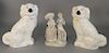 Group of eleven pieces to include pair of large 19th century Staffordshire spaniels (ht. 12 in.); pair of porcelain figural lamps; d...