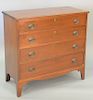 Custom mahogany Federal style chest with four drawers. ht. 37 in., wd. 37 3/4 in.